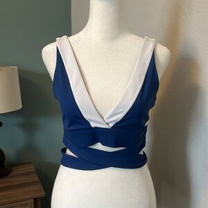 Solid & Striped Mia Wrap Bra Midnight Blue Size Medium